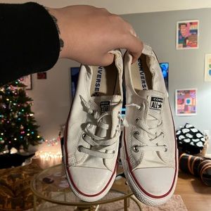 Low top white converse